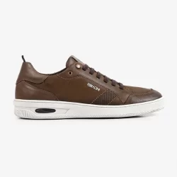 Sapatênis Casual Masculino Couro Nobuck Ferracini Amortecedor Elástico New Blady Marrom 2631A