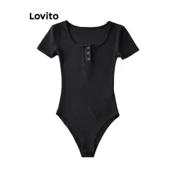 (Trendy) Lovito Body Casual Com Fivela Lisa De Metal Básico Para Mulheres LNE55280