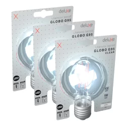 Kit 3 Lampada Led Globo Retro Clear G95 9W 6500K E27 Deluxe