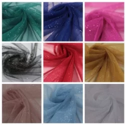5M Tecido Tule Cristal com Brilho 100% Poliéster ( 5 M x 1,45M )