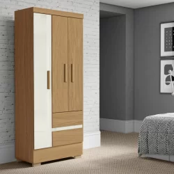 Guarda-Roupa Solteiro 3 Portas 2 Gavetas com Pés Coimbra Aramóveis