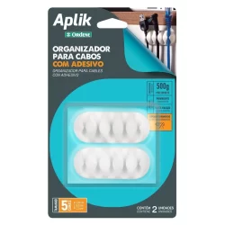 Organizador para Cabos 5 Canais 2 Peças Branco Ordene