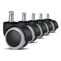 kit Rodinha Rodizio Para Cadeira Universal De Encaixe Anti Risco Super Resistentes Em PU