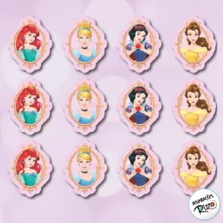 Aplique Imp em EVA - Princesas Moldura - 12 unidades - Disney Original - Rizzo