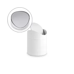 Mini Lixeira De Bancada Basculante Matte Branca Powermaid
