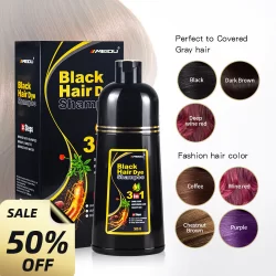 MEIDU Shampoo Tintura de Cabelo  Capa Tintura de Cabelo Branco Preto 500ml