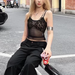 Lovito Regata Casual com estampa de leopardo para mulheres LNA101001