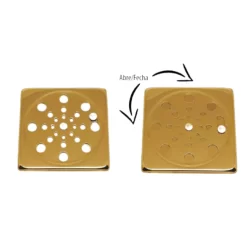 Ralo Grelha  Dourado 15 X 15 Para Banheiro