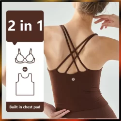 É Sexy Yoga Sports Tank Top Cross Voltar Correndo Top DSG645