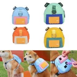 Impermeável De Estimação Mochila Pet Para Cachorro Cães Gatos Coleira Peitoral Com Guia Mini Saco