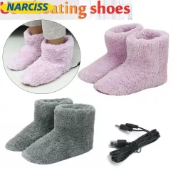 NARCISSUSPW Sapatos Aquecedores De Pés Unissex Confortáveis Laváveis Carregamento USB Aquecidos Elétricos
