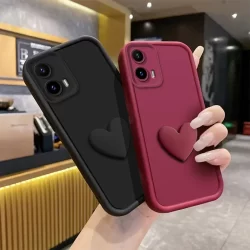 Para Moto G04 G05 G15 Power Case Motorola E15 G04S DIY 3D Amor Coração Caixa De Telefone Pacote Completo Silicone Macio