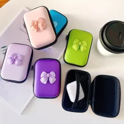 3D Arco Padrão Saco De Armazenamento Fone De Ouvido Carregador Caso Para IPhone 16 13 15 18W-20W Carga Correa Caixa Aces