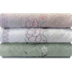 Kit Toalhas de Rosto Yuna 100 Algodão 3 Peças Karsten