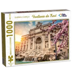 QUEBRA CABEÇA FONTANA DI TREVI 1000 PEÇAS PAIS E FILHOS PUZZLE PAISAGEM PONTO TURÍSTICO ROMA ITÁLIA