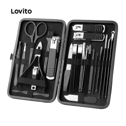 Lovito Conjunto Completo Multifuncional Simples Casual Com Cabo Antiderrapante Unhas Ferramentas Para Mulheres LCS09128