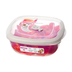 Pote Plástico Quadrado Hermético Cappuccino 2,7L Flor Sanremo