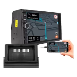 KIT CENTRAL MULTIMIDIA MP5 7 POL COM MOLDURA FIAT UNO MILLE 1994 A 2013