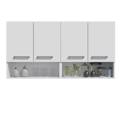 Armário Aereo com Nicho 4 Portas Multiuso Organizador Cozinha Modular