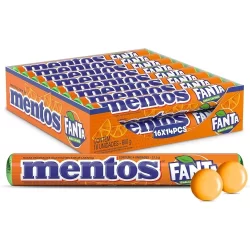 Drops Mentos Fanta Laranja Van Melle Com 16 Unidades De 37,5g