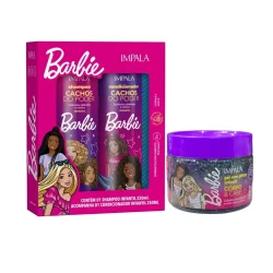 Kit Shampoo Condicionador E Gel Cachos Barbie Kids Impala