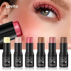 Lovito Saturação Casual De Cor Lisa, Sem Diferença, Blush Multifuncional À Prova De Água Para Mulheres LCS09102