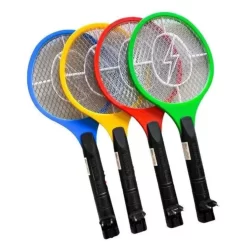 Kit 02 ou 1 Unidade Raquete Elétrica Bivolt Mata Mosquito Dengue Insetos Recarregável
