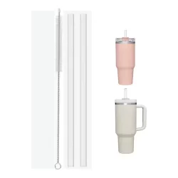 2 Canudos Reposição para Copo Térmico 2.0 40 oz (1,2L) ou 30 oz + Escova De Limpeza