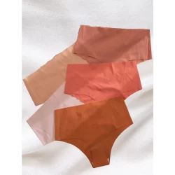 Kit com 4 Calcinhas de Cintura Alta sem costura - Cores Variadas