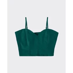 Blusa Cropped Feminina Decote Coração Em Viscolinho - ENFIM