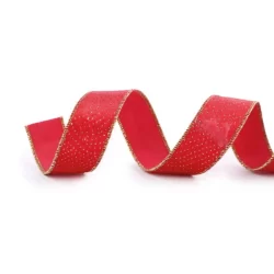 Fita Decorativa Aramada - Vermelho - 3,8x914cm   - 1 unidade - Cromus - Rizzo