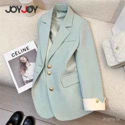 Jaqueta Casual Versão Coreana do Novo Estilo Design de Alta Qualidade Azul Pequeno Terno QFUK