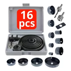 Jogo Com 16 Serra Copo Para Furar Madeira Gesso 19mm A 127mm