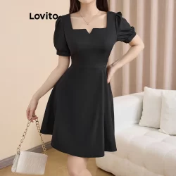 Lovito Vestido básico casual simples para mulheres L109MD763