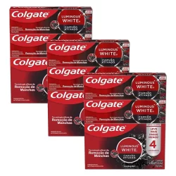 Kit 3 Pack Creme Dental Colgate Luminous White Carvão Ativado 4un de 70g