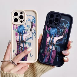Arcane Jinx Tuya iPhone 16promax Capa De Telefone Para 15 14 13 12 11 Pro max À Prova De Queda 7 8 plus X XR XSMAX Prote
