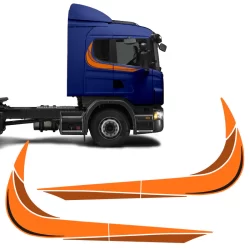 Faixas Scania 2002/2003 Adesivo Laranja Lateral Caminhão