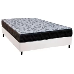 Cama Box Viúva: Colchão Espuma Ortobom D33/EP Anatômico Fort Tech ISO 100 + Base CRC Courano White(128x188)