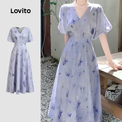 Lovito Vestido Casual com estampa Floral para mulheres LBL24006