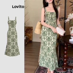Lovito Vestido Boho Paisley com Renda para Mulheres L113MD397