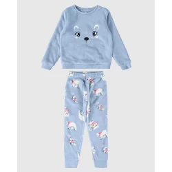 Pijama Infantil Menina Urso-Polar Em Fleece Malwee Kids