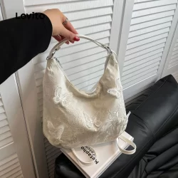 Lovito Linda Borboleta Arco Novo Estilo Chinês Sacola De Ombro De Grande Capacidade Para Mulheres LFA80FX001