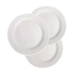 Conjunto de Pratos Rasos Nadir - Vidro Branco Opaline Menu 24 peças