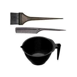 Kit de Pintura e Aplicação Para Cabelo 1 Pincel + 1 Cumbuca + 1 Pente Fino