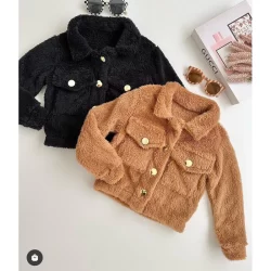 Casaco Infantil Teddy Menina Pelúcia Inverno Blusa De Frio Quentinha Feminina 2 A 10 Anos