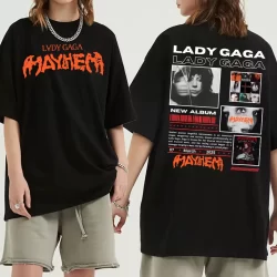 [Camiseta Premium em Algodão Puro]SISI Basica e OVERSIZED Lady Gaga Mayhem Album Diva World Tour estilosa Unissex Tshirt
