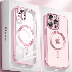 Capa De Silicone Ultrafina Revestida Transparente Para iPhone 16 15 14 13 12 11 Pro Max 16 Plus Magsafe Filme De Lente M