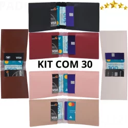 Hiper kit 30 Porta cartão feminino Masculino Carteira Slim
