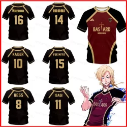 Camisa De Bloqueio Azul Camiseta Anime Manga Curta Topos Cosplay Bastard Munchen Moda Casual Esportiva Oversize