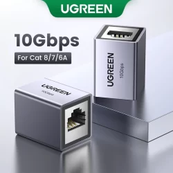 Conector Ethernet Ugreen 10Gbps RJ45 Extensão De Sinal De Rede Para Cabo Cat 8/7/6A/6/5E